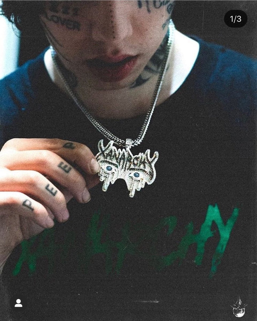 Xanarchy Lil Xan Face Official Pendant | .925 Silver .925 SILVER / YELLOW GOLD HipHopBling
