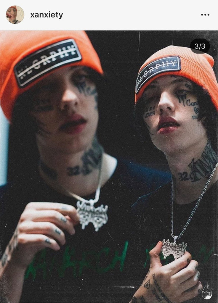 Xanarchy Lil Xan Face Official Pendant | .925 Silver .925 SILVER / YELLOW GOLD HipHopBling