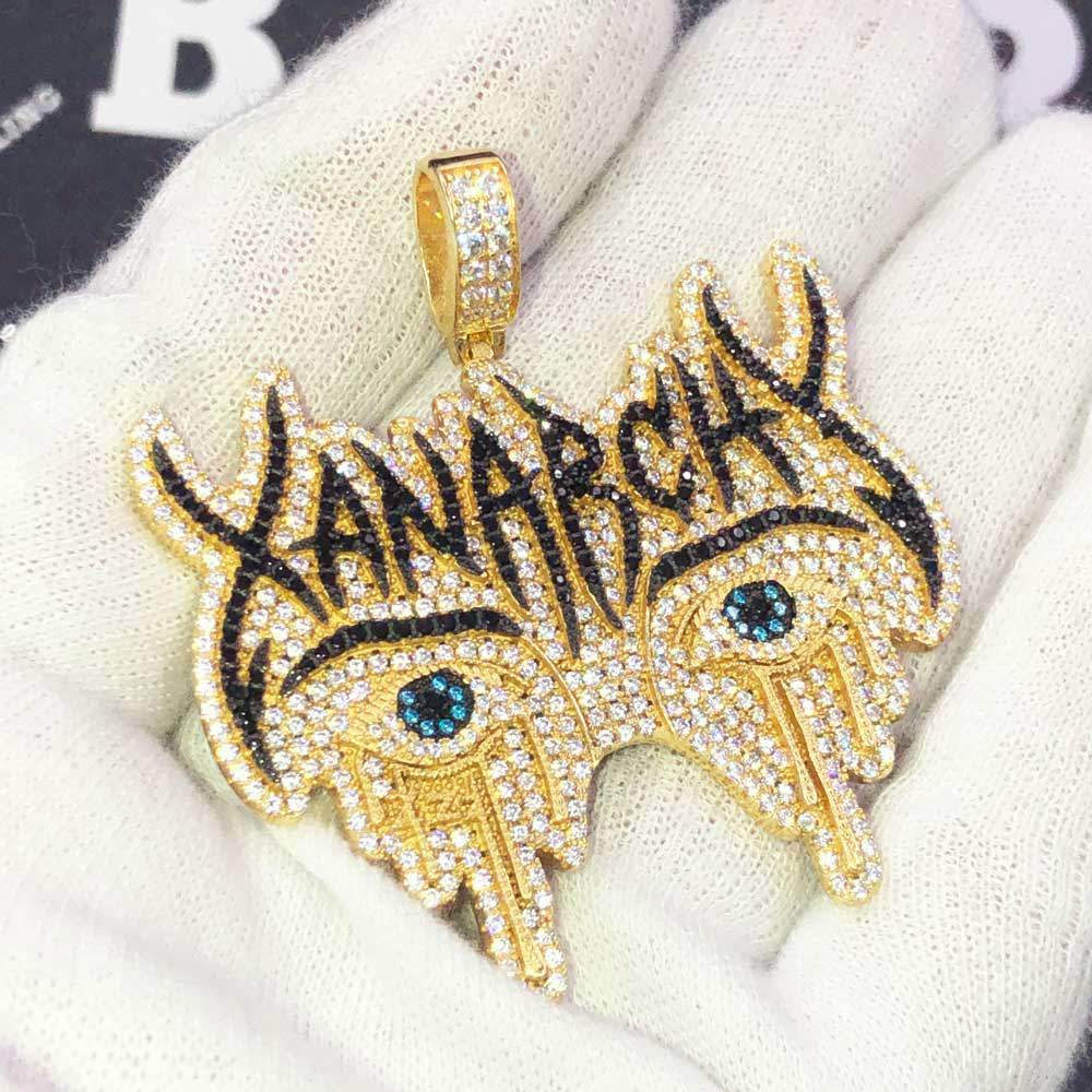 Xanarchy Lil Xan Face Official Pendant | .925 Silver .925 SILVER / YELLOW GOLD HipHopBling