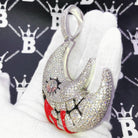 XL Blood Moon Iced Out Hip Hop Pendant Yellow Gold HipHopBling