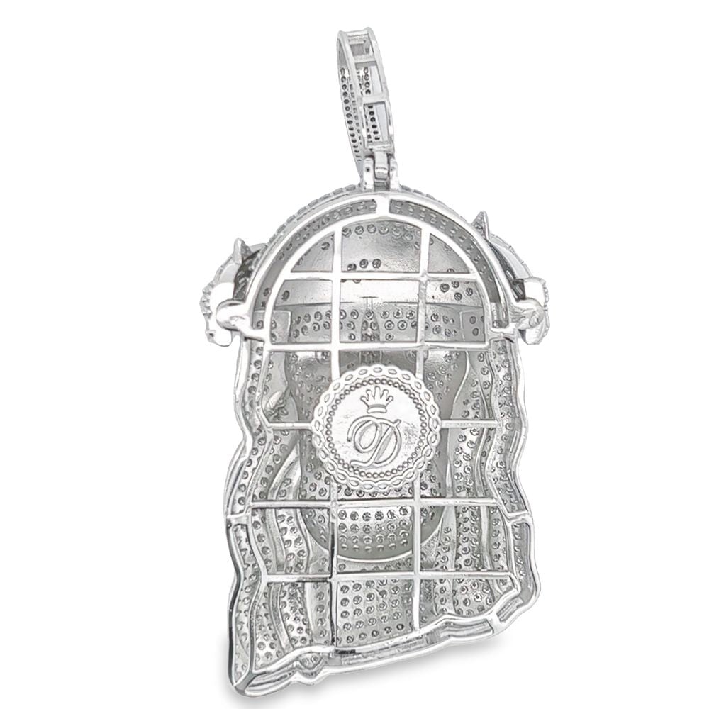 XL Jesus Piece Baguette VVS Moissanite Pendant 12.60cttw .925 Sterling Silver HipHopBling