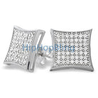 XL Kite CZ Micro Pave Iced Out Earrings .925 Silver HipHopBling