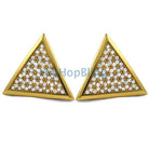 XL Triangle Gold CZ Hip Hop Bling Bling Earrings HipHopBling