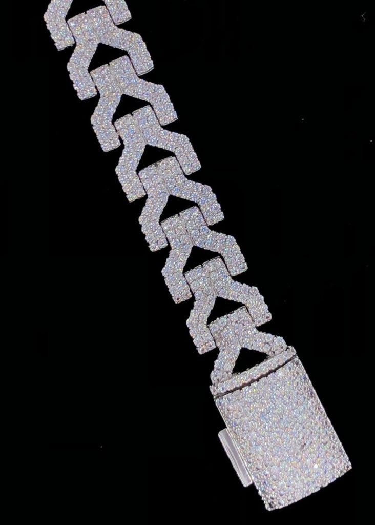 Y - Link CZ Iced Out Hip Hop Bling Bracelet White Gold 7" HipHopBling